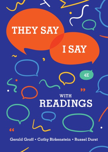 They Say I Say 4th Edition 2018 (eBook) PDF